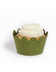 Buy Dress My Cupcake Maya Mini Olive Green Cupcake Wrappers, Set of 18 - Christmas...