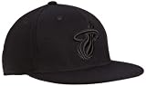 NBA Men's Miami Heat Black Flat Brim Flex Hat - Tt77Z, Large/X-Large , Black