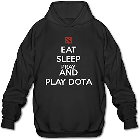 Men's Eat Slepp Pray And Play Dota Hooded Sweatshirts S Black