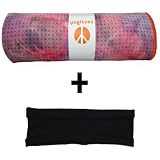 Cyber Monday Sale  jade yoga mats  Big dump Seller price  Springburst yogitoes® mat size SKIDLESS® yoga towel + black hband stretchy headband by Absolute Yogi