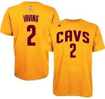 Kyrie Irving Cleveland Cavaliers Adult Player Name &amp; Number T-Shirt Jersey Gold X-Large
