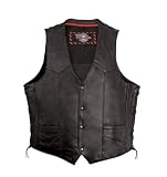 Milwaukee Motorcycle Clothing Company Mens Side Lace Vest with Gun Pocket (Black, X-Large)