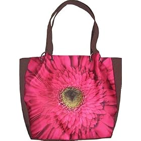 LAMPS BEAUTIFUL Fine Art Travel Handbags--Pink Gerbera Daisy Flower Tote Bag--Excellent customer service--see our feedback