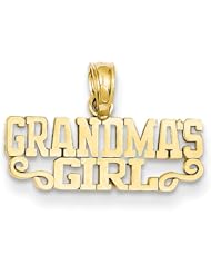 14k Yellow Gold Grandmas Girl Pendant. Metal Wt- 0.92g