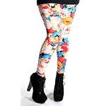 Colorful Floral Print Vintage Stretch Leggings