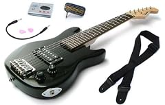Black Childrens Guitar Package: 1/2 size Childs Electric Guitar for Kids Beginners aged 5-9, Headphone Amp, Tuner, Patch Lead, Plectrums and Guitars Strap