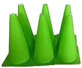 Aoakua 32cm マーカーコーン カラーコーン 6本と収納バッグ のセット (32cm黄緑６本)