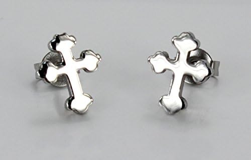 Titanium Stainless Steel Charming Corss Stud Earring with a Gift Box and a Free Small Gift