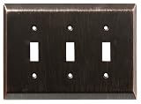 Liberty Hardware 126410 Stately Triple Switch Wall Plate, Venetian Bronze