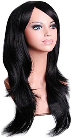 HOTGEE(TM) 28" High Temperature Synthetic Fiber Healthy Hair Curly Wavy Cosplay Costume Wig (Black)