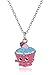 Shopkins Girls' Silver Plated Enamel Cupcake Chic on Chain Pendant Necklace, 16