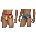 2 PACK: Mens Super-Heroes Stretch Briefs / Underwear: Spiderman & Iron Man - Multicolor