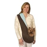 East Side Collection Polyester Reversible Sling Pet Carrier, Brown/Blue