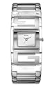 Guess 'G Plaque' Ladies Transparent Resin Bracelet Watch With Silver Mirror Dial
