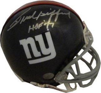 Frank Gifford signed New York Giants Replica TB Mini Helmet HOF 77