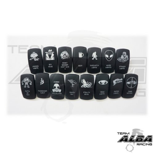 Rocker Switch Air Compressor 12v ORV UTV [Green backlight]