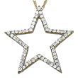 14k White or Yellow Gold Diamond Star Pendant (1/4 cttw)
