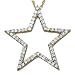 Jewelry : 14k White or Yellow Gold Diamond Star Pendant (1/4 cttw)