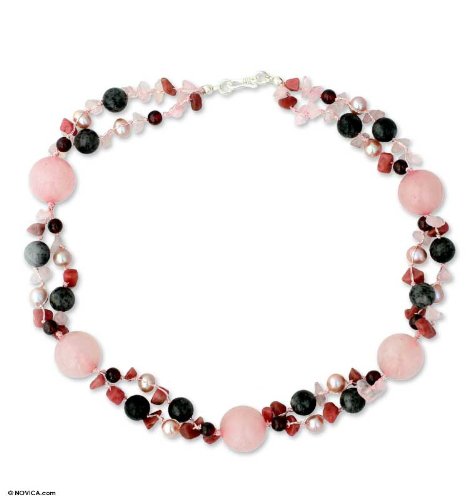 Pearl and rose quartz Pink Exuberance