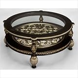 IMAGE OF Round Coffee Table in Old World Silver and Black
