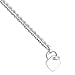 Sterling 7.75" Heart Disc Fancy Link Charm