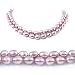 AugustinaJewelry Double Strand 17-18 Inches 8-9mm Purple Oval Shape Freshwater Cultured Pearl Necklace