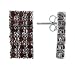 Garnet Gemstone Rectangular Sterling Silver Post Back Earrings