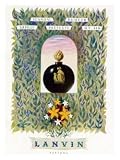 Retro Cosmetic Prints: Lanvin Vintage Perfume - Cosmetics Advertisement Print - 30 x 40 cm