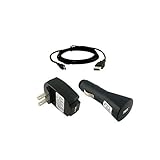 Skuqe Wall Charger + Car Charger + 2in1 USB Cable for SanDisk Sansa Clip+ 4 GB MP3 Player