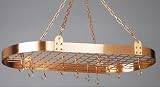 Review Stacks and Stacks  / Oval Pot Rack with 12 Hooks (Satin Copper) (1.75H x 36