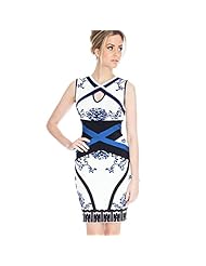 Sleeveless General Print Stretchy Nylon/Rayon/Spandex Cocktail Bandage Dress/Club Dress/Prom Dress/Wedding Dress 