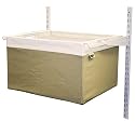 Rubbermaid 3F10 Configurations Natural Canvas Large Sliding Basket, Khaki and White