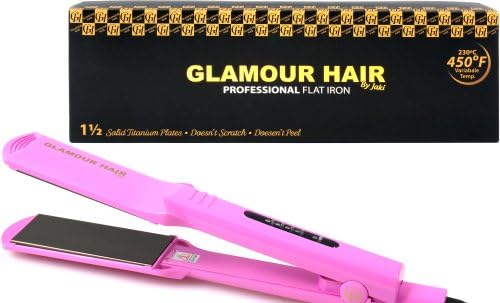 Professional Salon Model Flat Hair and Curling Iron Made of Ionic Titanium, Tourmaline 1.5" Flat Iron for Best Salon Style European or Japanese Straight Hair, Curl or Wave Smooth and Shining Look, Dual Voltage, Fast Heating, 100% Money Back Guarantee and Limited Lifetime Warranty