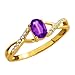 0.49 Ct Oval Purple Amethyst and White Diamond 14k title=