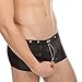 Your Gallery Men's Sexy Trunk Faux Leather Zip Rivet Boxer Brief Underwear XL Black