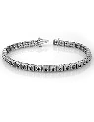 Natural 1.0 ctw Black Diamond Bracelet 10K White Gold