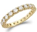 14k Yellow Gold Eternity Channel CZ Wedding Band Ring Size 5, 6, 7, or 8