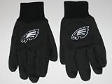 PHILADELPHIA EAGLES Pair of Team Logo & Colors Sports UTILITY GLOVES (with No-Slip PVC Grip)