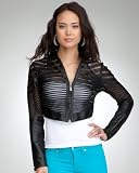 bebe Striped Leather Jacket