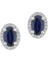 Sapphire and Diamond Earrings 1/8ctw