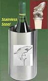 Shark Wine Chiller with Shark Pewter Bottle Stopper