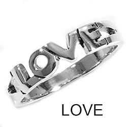 Sterling Silver Ring - Love - Size: 7-9