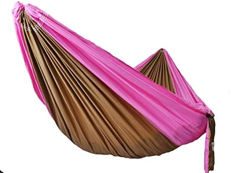 CUTEQUEEN TRADING Ultralight Portable Outfitters Parachute Nylon Fabric Hammock For Travel Camping,Backpacking,Kayaking,Color: Olive/Purple