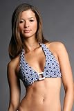 Navy Zig Zag Diamond Halter Top by Shoshanna