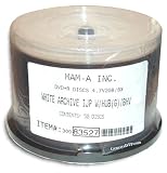 4.7 GB MAM-A (Mitsui) White Inkjet Hub Printable/GOLD 8X DVD+R 50-Pak in Cakebox