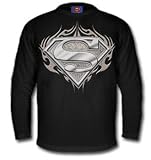  : Superman Biker Metal Thermal Longsleeve T-Shirt (Black)