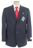 Review Ralph Lauren  / Ralph Lauren Mens Single Breasted 2 Button Navy Blue Pinstripe Wool Suit - Size 46L