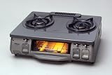 パロマ　ガスコンロ・ガステーブル（プラチナカラー天板 60cm） PA-M336W-R/L 水無し両面焼グリル 高性能コンロeco600バーナー [ガス種：プロパンガス（LPG）　ハイカロリーバーナー：左]