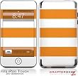 iPod Touch 2G & 3G Skin and Screen Protector Kit - Psycho Stripes Orange and White