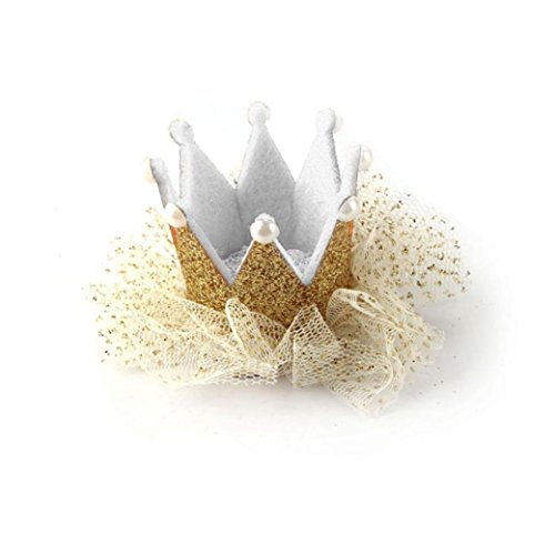FEITONG 1PC Infant Kids Girls Party Crown Pearl Princess Hair Clip Hairpin